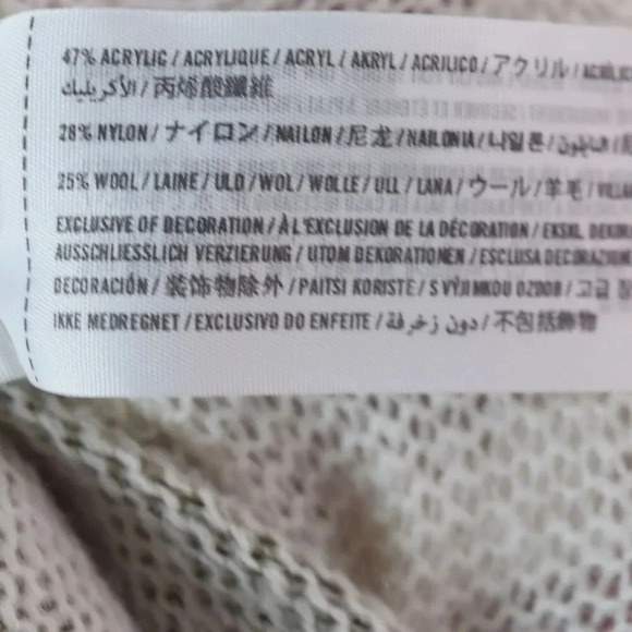 *FLAW* Abercrombie & Fitch Women's Sweater XS Floral Cream Oversize Wool Blend - Picture 6 of 11